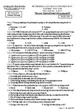 Đề thi khảo sát chất lượng phân ban môn Sinh học Lớp 11 - Mã đề 628 - Năm học 2019-2020 - Trường THPT Lê Lợi